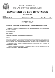 Proyecto de Ley reguladora de la Biblioteca Nacional de España