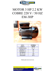 motor 3 hp 2.2 kw cobre 220 v / 50 hz em-3hp