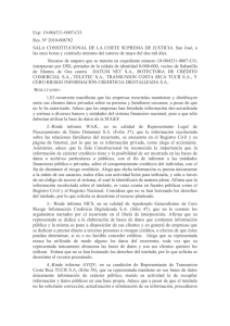 Recurso de Amparo interpuesto por JJSS contra Datum Net S.A.