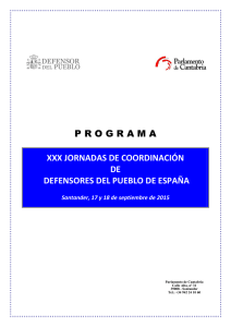 Programa XXX Jornadas Coordinación Defensores del Pueblo