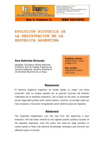 evolución histórica de la registración en la república argentina