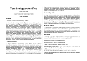 Terminología científica - Universitat de València