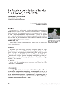 La Fábrica de Hilados y Tejidos “La Leona”, 1874-1976