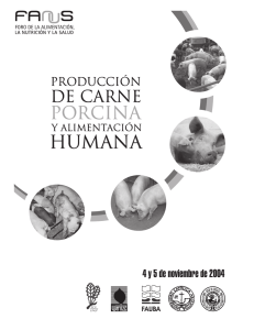 Produccion de carne porcina y alimentacion humana