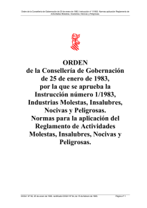 Orden de la Consellería de Gobernación de 25 de enero de 1983