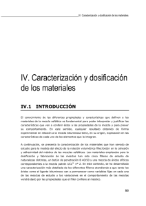 IV. Caracterización y dosificación de los materiales