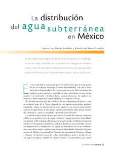 La distribución del agua subterranea en México