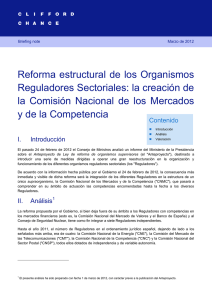 Reforma estructural de los Organismos Reguladores Sectoriales: la