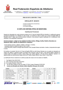 Clasificación provisional 2015 - Real Federación Española de