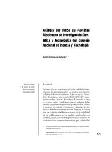 Análisis del Índice de Revistas Mexicanas de Investigación Cien