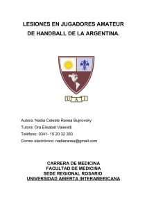 lesiones en jugadores amateur de handball de la argentina
