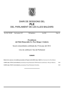 sessió extraordinària - Parlament de les Illes Balears