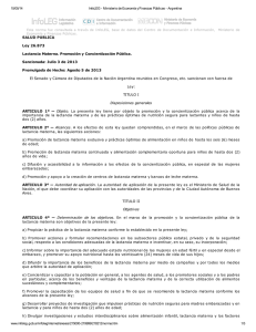 SALUD PUBLICA Ley 26.873 Lactancia Materna. Promoción y