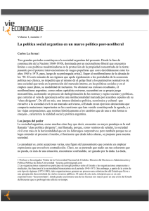 La política social argentina en un marco político post