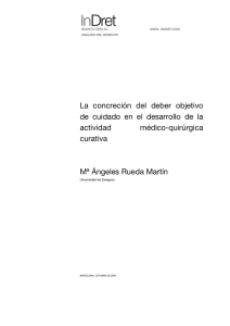 La concreción del deber objetivo de cuidado en el desarrollo de la