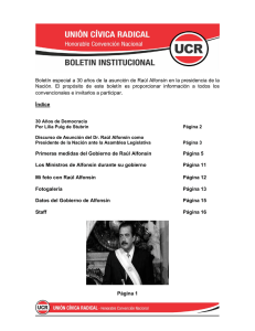 Boletín especial a 30 años de la asunción de Raúl Alfonsín en la