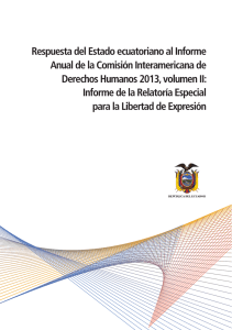 Respuesta del Estado ecuatoriano al Informe Anual de la Comisión
