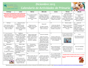 Diciembre 2015 Calendario de Actividades de