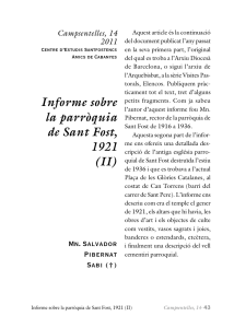 Informe sobre la parròquia de Sant Fost, 1921 (II)