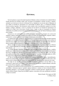 EDITORIAL - Sociedad Argentina de Botánica