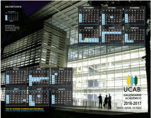 Calendario Académico UCAB para el período septiembre 2016
