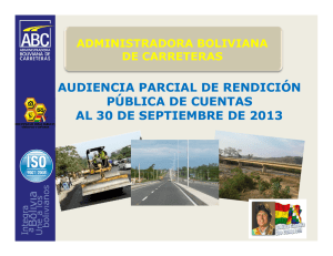 AL 30-SEPT-2013 - Administradora Boliviana de Carreteras