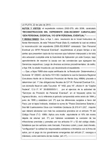 LA PLATA, de octubre de 2005 - Tribunal Fiscal de Apelación