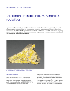 Dictamen antinacional. IV. Minerales radiativos