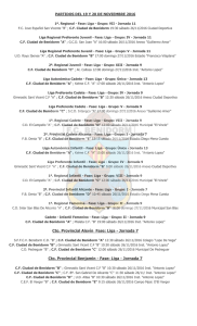 PARTIDOS DEL 12 AL 16 DE OCTUBRE 2016 Segunda Division