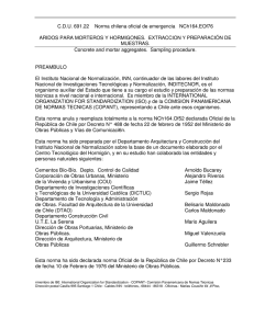 CDU 691.22 Norma chilena oficial de emergencia