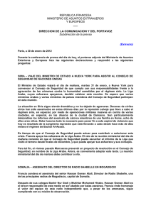 REPUBLICA FRANCESA MINISTERIO DE ASUNTOS
