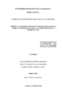 Dise&ntilde;o y Construcci&oacute;n de Chasis Tubular Formula SAE