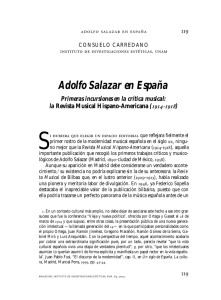 Adolfo Salazar en España. Primeras incursiones en la crítica