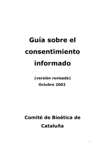 Consentimiento informado - Comité de Bioética de Cataluña