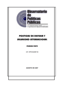 POLITICAS DE DEFENSA Y SEGURIDAD INTERNACIONAL