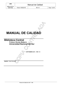 mc-10 manual de calidad - Biblioteca Central de la Universidad