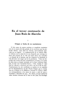 En el tercer centenario de Juan Ruiz de Alarc6n