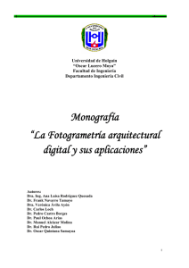 Monografía “La Fotogrametría arquitectural digital y sus aplicaciones”