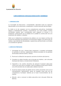 CARTA DE SERVICIOS CONCEJALIA DE EDUCACIÓN Y