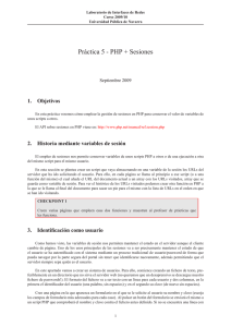 Práctica 5 - PHP + Sesiones - Universidad Pública de Navarra
