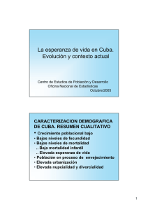 La esperanza de vida en Cuba. Evolución y contexto actual