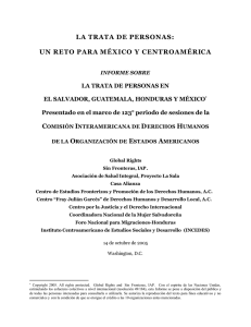 La Trata de Personas: un Reto para Mexico y Centroamerica