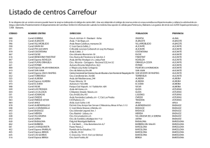 Listado de centros Carrefour