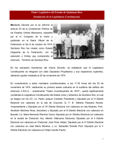Poder Legislativo del Estado de Quintana Roo. Instalación de la