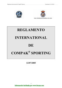 REGLAMENTO INTERNATIONAL DE COMPAK SPORTING