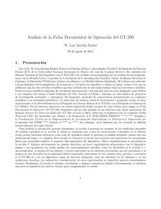Análisis de la Ficha Documental de Operación del GT-200