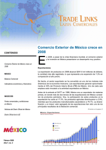 Comercio Exterior de México crece en 2008