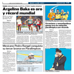 Argelino Baka es oro y récord mundial