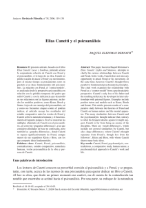 Elias Canetti y el psicoanálisis