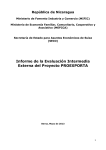 Informe de la Evaluación Intermedia Externa del Proyecto